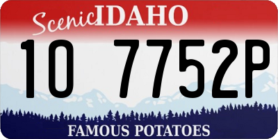 ID license plate 1O7752P