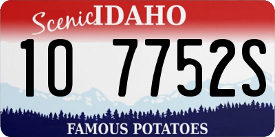 ID license plate 1O7752S