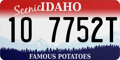 ID license plate 1O7752T