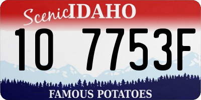 ID license plate 1O7753F