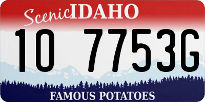 ID license plate 1O7753G