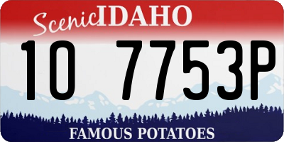 ID license plate 1O7753P