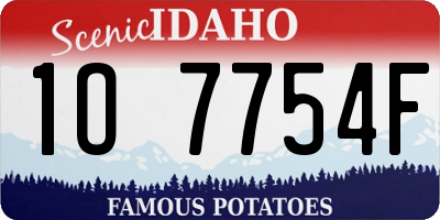 ID license plate 1O7754F
