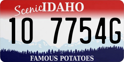 ID license plate 1O7754G