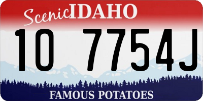 ID license plate 1O7754J