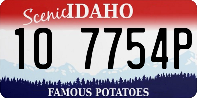 ID license plate 1O7754P