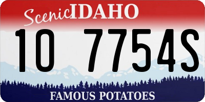 ID license plate 1O7754S