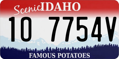 ID license plate 1O7754V