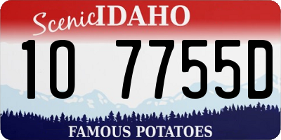ID license plate 1O7755D
