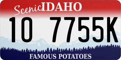 ID license plate 1O7755K