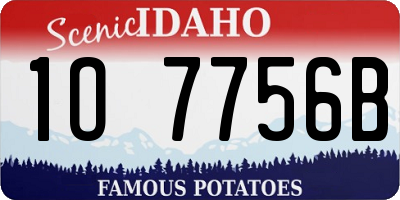 ID license plate 1O7756B