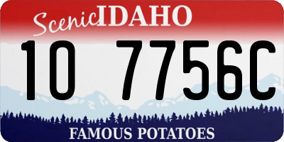 ID license plate 1O7756C