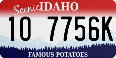 ID license plate 1O7756K