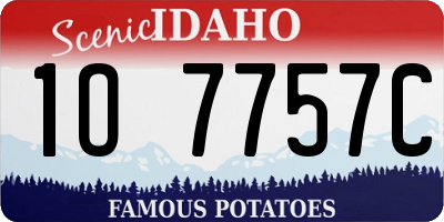 ID license plate 1O7757C