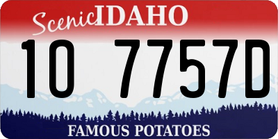 ID license plate 1O7757D