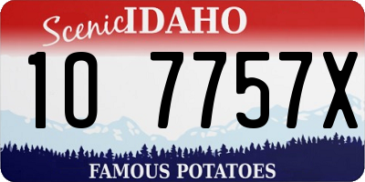 ID license plate 1O7757X