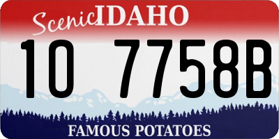 ID license plate 1O7758B