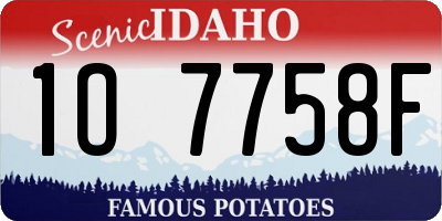 ID license plate 1O7758F