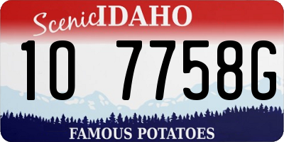 ID license plate 1O7758G