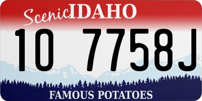 ID license plate 1O7758J
