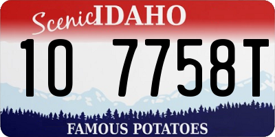 ID license plate 1O7758T