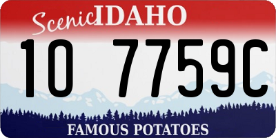 ID license plate 1O7759C