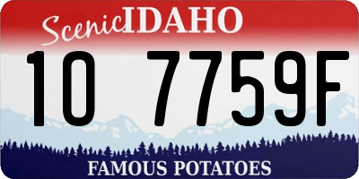 ID license plate 1O7759F