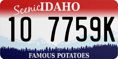 ID license plate 1O7759K
