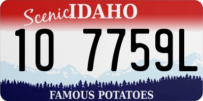 ID license plate 1O7759L