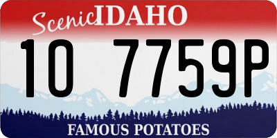 ID license plate 1O7759P