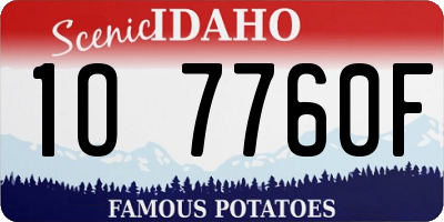 ID license plate 1O7760F