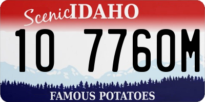 ID license plate 1O7760M