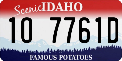 ID license plate 1O7761D
