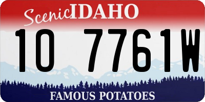 ID license plate 1O7761W