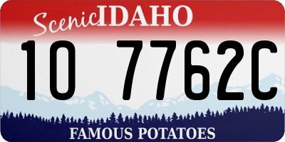ID license plate 1O7762C