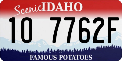 ID license plate 1O7762F