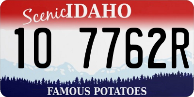 ID license plate 1O7762R