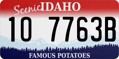 ID license plate 1O7763B