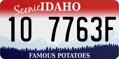 ID license plate 1O7763F