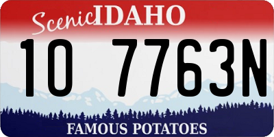 ID license plate 1O7763N