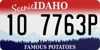 ID license plate 1O7763P