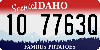 ID license plate 1O7763Q