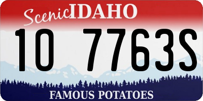 ID license plate 1O7763S