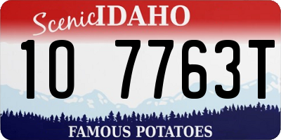ID license plate 1O7763T