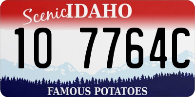 ID license plate 1O7764C