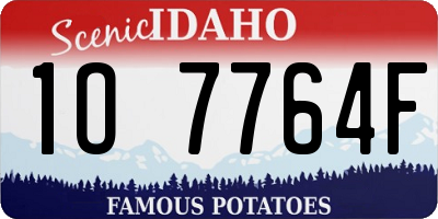 ID license plate 1O7764F