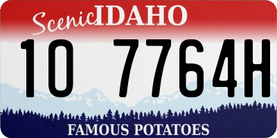 ID license plate 1O7764H