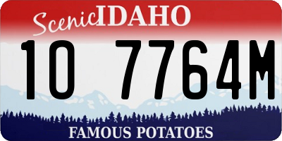 ID license plate 1O7764M