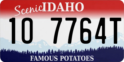 ID license plate 1O7764T