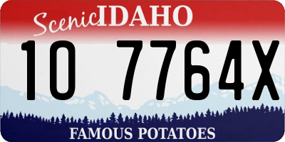 ID license plate 1O7764X
